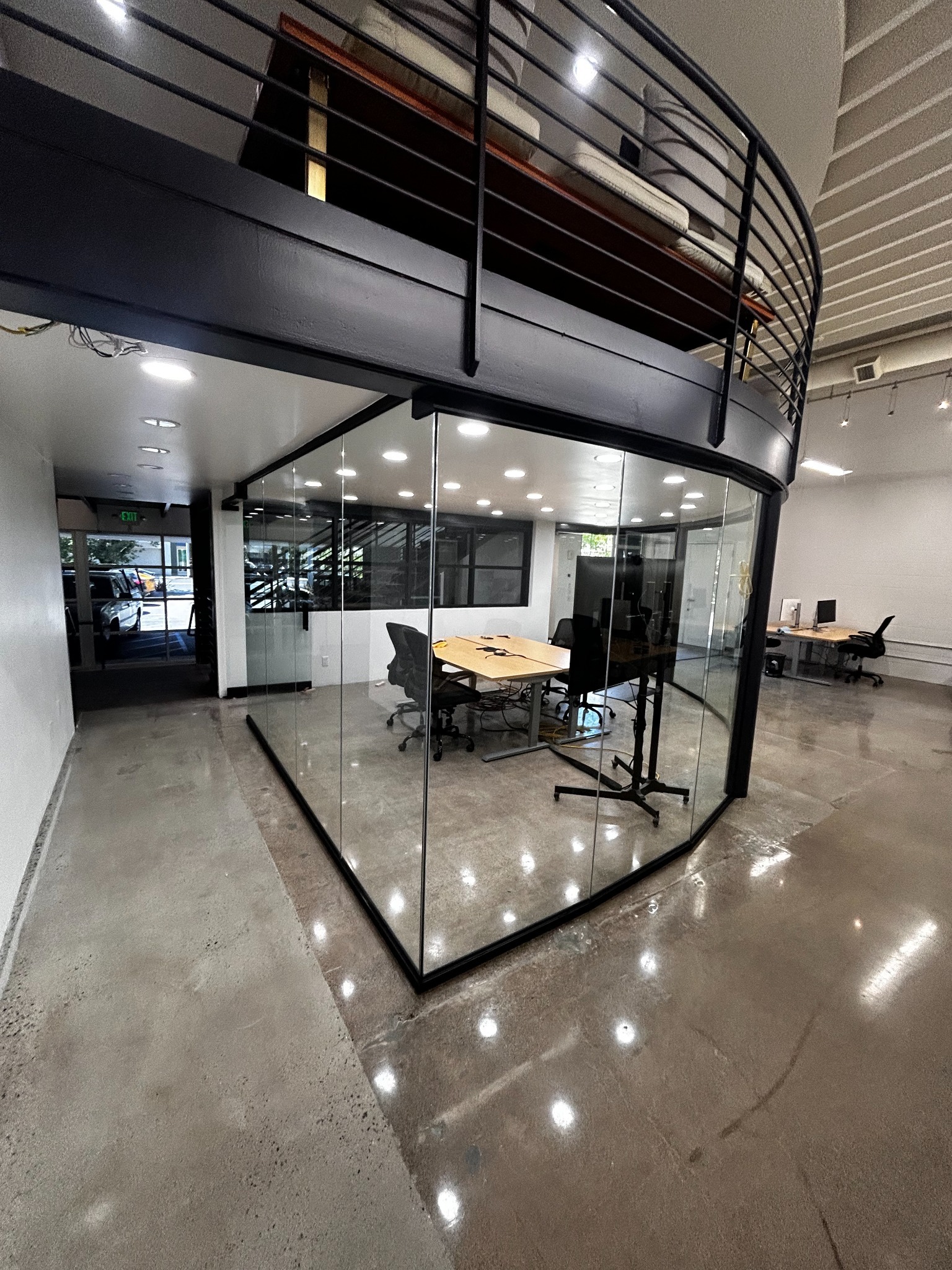 Interior glass conference room